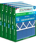 Four-pack of 20x25x5 MERV 13 air filters for smoke allergy defense and clean air in your home.