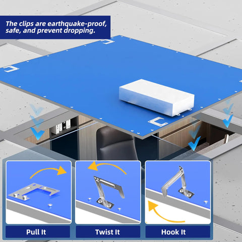 Installation process for 2x2 LED Flat Panel Light For Drop Ceiling Office Fixture Recessed Edge Lit 5000K Daylight 5800 Lumens