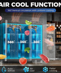 Heavy Duty Stainless Steel Three Door Commercial Fridge With Secure Locks Top Tier Reach In Cooler with 360° air cool function.
