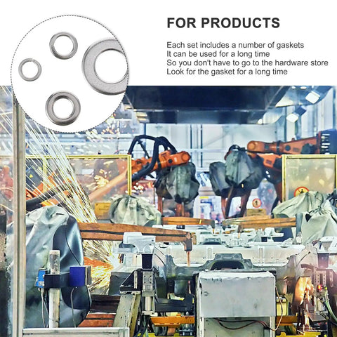 600 Pc Metric Stainless Steel Spring Washers And Flat Gasket Kit M2 To M10 With Lock Spacers in industrial setting