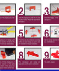 Step-by-step guide for Pro Grade Tile Leveling System With 600 Spacers, 4 mm Leveling Clips, DIY installation process.