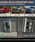 Heavy Duty Truck Bed Tie Down Anchors With Boxlink Cleats And Mounting Plates Built Solid For Locking Down Your Rig Fits Ford F150 F250 F350 Raptor 2015 To 2025 showing T-port and D-port plate styles.