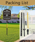 Heavy Duty 48 Inch Yard Stake Set For Outdoor Lawn Signs, Metal Sign Holders For Driveways And Parking Areas, black and gold post visible