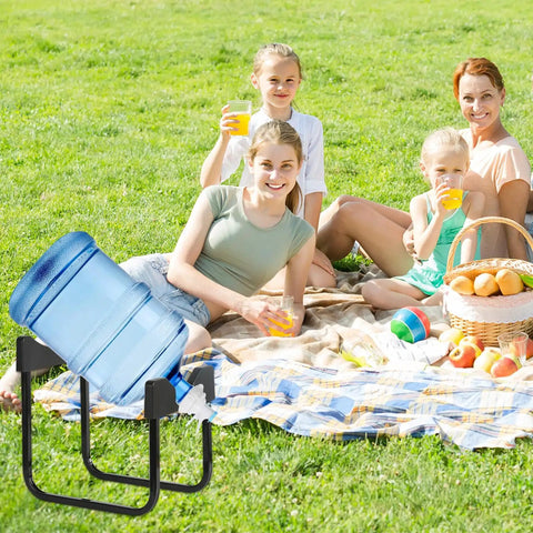 Water Dispenser Stand For 3 To 5 Gallon Bottles Heavy Duty Iron Rack With Non Leak Fast Flow Spout Valve at picnic