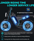 Adult Fat Tire Electric Bike With Fast Speed, NFC Password Unlock And Big Color LCD Screen For Street Riding And Off Road Adventure All Day. Side view, AI chip battery graphic.