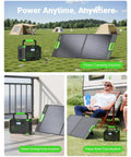 Go To 500W Portable Power Station With 100W Solar Panel in outdoor camping and balcony settings