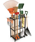 Heavy Duty Freestanding Garden Tool Organizer Rack With 3 Tiers And 14 Hooks Holds 50 Plus Tools Like Rakes Shovels And Brooms