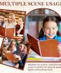 Children and students using Pu Leather Discbound Notebook Cover Set With 2 Covers And 11 Expansion Discs, Letter Size, Caramel Alligator Texture Brown