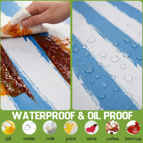 Close-up of Must Have Outdoor Table Protector Set showing waterproof material resisting spills and water droplets.