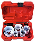 9-Piece Bi-Metal Hole Saw Set With Rip Guard Teeth For Pro-Grade Wood Cutting, Durable Bi-Metal Build, Low Friction Coating