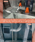 Pro Grade Duct Stretcher Tool With Straight Body Design 16 Inch Metal being used for ductwork alignment by HVAC installer