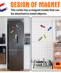 Ceramic Safety Box Cutter With Safety Lock Pocket Sized Magnetic Cardboard Opener For Packages Ultra Sharp Ceramic Blade Rust Resistant Handy Mini Knife 4 Pack on fridge and pegboard
