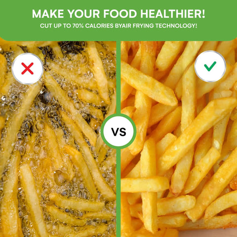Comparison of fries cooked traditionally vs. using 'Turn Your Instant Pot Into A Real Air Fryer With A 7 In 1 Lid For 8 Qt Pots'