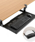 Under Desk Keyboard Tray That Slides Out Like A Boss Full Metal Build Rust Resistant And Scratch Proof Double C Clamps 26x13 Inch
