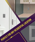 Screwless Decorator Wall Plate 1-Gang Gray Glossy Outlet Cover in living room and kitchen, unbreakable polycarbonate