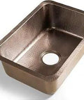 Hand Hammered Pure Copper Kitchen And Bar Sink 21 Inch Milan Dual Mount Drop In With Deep Rectangular Bowl