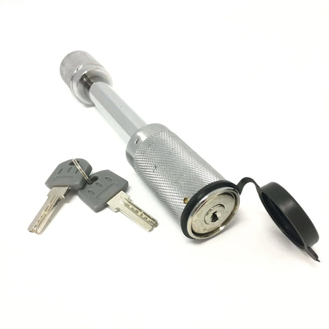 Heavy Duty Trailer Hitch Lock 5 By 8 Inch Receiver Pin With Two Keys Chrome Finish, Locking Hitch Pin For Cars, Trucks And Trailers