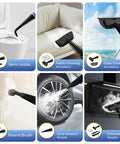 Tough Day Grime Handheld Steam Cleaner That Heats Up Fast With A 13 Foot Cord, featuring various nozzles for cleaning surfaces.