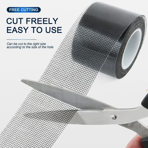 Window Screen Repair Kit 2 Inch By 16.5 Foot Fiberglass Mesh Tape with Scissors Cutting Tape