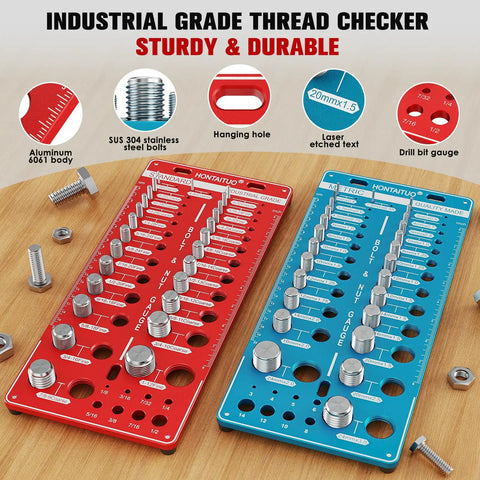 68 Nut And Bolt Thread Checker Kit Standard And Metric Bolt Size Finder With 26 Metric 26 Standard And 16 Drill Bit Gauges