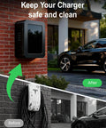 Lock Down Your EV Charger Setup With This Built Like A Tank Outdoor Enclosure, 19.7 x 9.8 in, heavy-duty steel guard on brick wall.