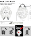 Resin Round Toilet Seat With Soft Close And Quick Release Heavy Duty Acrylic Glitter Cover Silver Foil Finish 17 Inch diagram