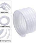 Clear Braided Vinyl Tubing, 1 Inch ID, 10 Ft Long, coiled PVC hose with kink proof and high transparency features shown
