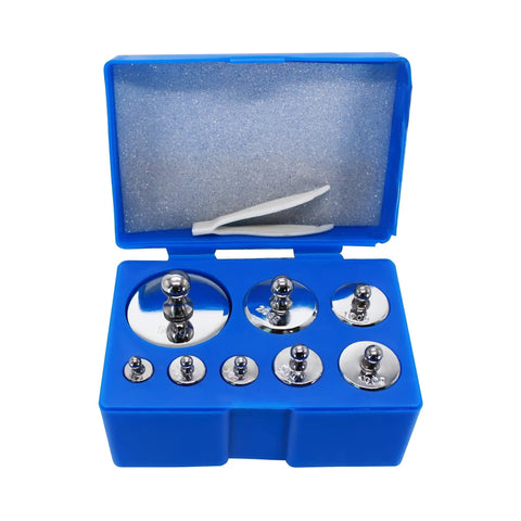 Pro Grade Calibration Weight Set 1000g With Case And Tweezers For Digital Scales M2 Class Precision Eight Piece Weight Kit in blue case