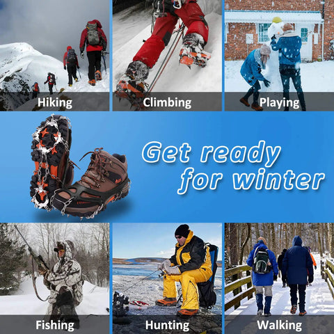 Beefed Up Crampons For Shoes With 19 Stainless Steel Spikes Ice Snow Traction Grips For Winter Activities
