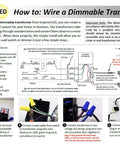 Instructional guide for installing a dimmable transformer with wiring diagram and components for Inspired LED lighting systems.