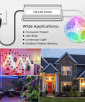 Rugged 12V 30W LED Power Supply With IP67 Waterproof Rating Outdoor Ready LED Driver Transformer From 110V AC To 12V DC Three Prong Plug 3.3 Feet Cable For LED Strip Lighting