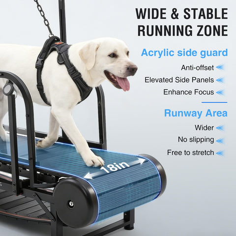 Dog Treadmill For Large And Medium Dogs With Adjustable Ramp Slatmill For Exercise Pedometer Tracking Indoor Home Use Up To 300 Pounds For A Healthy Active Pet Life