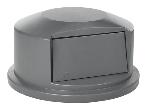 Heavy Duty BRUTE Dome Swing Top Trash Lid For 44 Gallon Waste Cans Plastic Gray Odor Blocking Insect Guard With Secure Snap Lock Fit