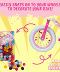 Colorful Spoke Beads For Kids Bikes 30 Pcs Spokies Snap On Beads, package and decorated bike wheel, universal fit.