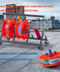 Heavy Duty Folding Cable Rack On Wheels With Rolled Steel Wire Dispenser For Electrical Storage