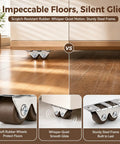 Four Pack Mini Rigid Caster Wheels Double Row Steel Brackets With Brown Polyurethane Treads Built Tough Rolls Smooth mounted on furniture.