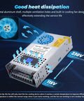 60V 600W Adjustable DC Power Supply With LED Digital Display Converts 110V Or 220V AC To 0 To 60V DC 10A Max Switching Converter For 3D Printers CCTV And Dimmable LED Projects With 5V 12V 24V 48V Buck Outputs, metal aluminum shell with cooling fan