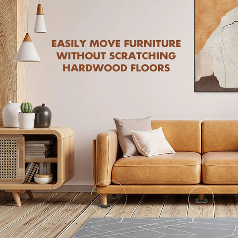 16-Pack Felt Furniture Sliders For Hardwood Floors, Easy Glide For Heavy Furniture And Appliances, Reusable Floor Protectors And Moving Pads, 3.5 Inch Diameter, Save Effort And Protect Your Floors