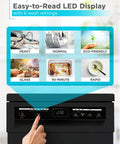 Solid 18 Inch Portable Dishwasher On Wheels And Energy Star Efficient 8 Place Setting Countertop Machine with LED display and wash settings