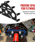 Beefy Heavy Duty Billet Aluminum Engine Stand Adapter Plate Mount Bracket For V8 And V6 Engines Built Tough For Rebuilds And Maintenance Fits Duramax Five Point Three Liter Six Point Zero Liter And Four Point Eight Liter Blocks, billet aluminum stand mount