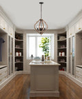 Openwork Quatrefoil Modern Farmhouse Chandelier Handcrafted Wood Frame In Oak Finish Four Light Pendant Ceiling Fixture