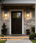 All Season Black Wall Sconces Built Tough To Beat The Elements With Heavy Duty Aluminum And Rainproof Glass E26 Socket waterproof exterior lights on porch.