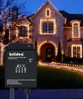 Outdoor Low Voltage Transformer 60W 120V AC to 12V DC for Landscape Lights with Countdown Timer and Photocell Sensor in use