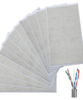 Copper Fabric Strips With Conductive Adhesive, 200 Pcs Pack, 1.18 X 1.5 Inches, shown with wire for grounding use.