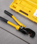 Heavy Duty 8 Ton Hydraulic Rebar Cutter For 5/8 Inch Steel Bar Manual Bolt Chain Shear Tool With Portable Case on gray surface.