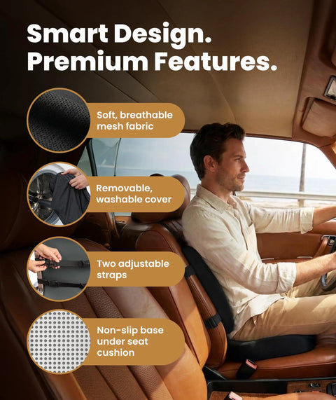 Feel The Ultimate Comfort With This Doctor Approved Memory Foam Seat Cushion Designed For Office Chairs And Cars To Crush Tailbone Pain