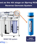 High Flow 500 GPD Reverse Osmosis Membrane Replacement 3.0 X 11.7 Inch Fits RCS5T Updated Model, shown next to RCS5T system.