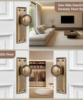Two Pack Old School Vintage Antique Brass Dummy Door Knobs With Long Plate For Interior Use Non Turning Single Sided