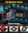 150 Ft 2-In-1 Eaves And Ground LED String Lights With App And Remote Control, shown installed under house eaves in rain