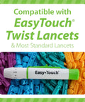 Pain Free Lancing Device With Ejector For Easy Diabetes Testing, Adjustable Depth, Vibration Control, Twist Lancet Disposal, And Broad Compatibility With Most Lancets.